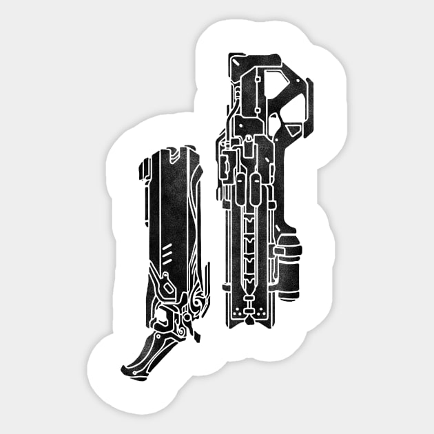 Reaper76 weapons black Sticker by cactuscrust